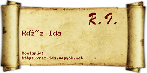 Réz Ida névjegykártya